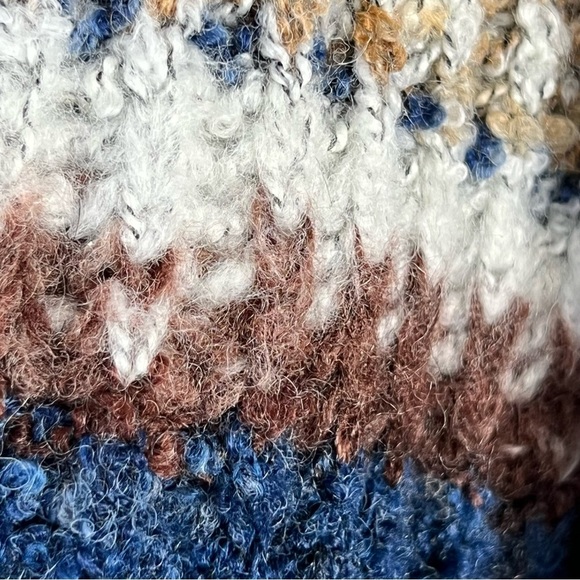 Charlie B Women’s Striped V-neck Sweater Boxy Oversized Sz XL Multi Colour Wool - Picture 9 of 10